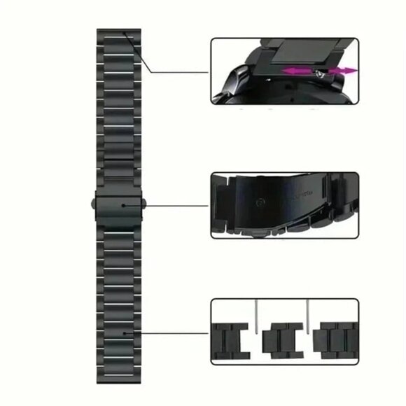 Sleek Black Watch Band for Samsung - Picture 3 of 3